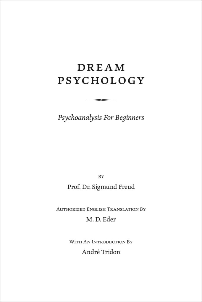 A sample page showing the use of a (subtle) glyph—the fancy line underneath "Dream Psychology." 